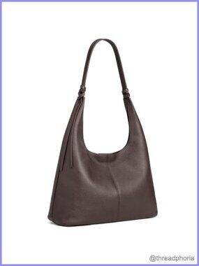Genuine Leather Shoulder Bag Slouchy Hobo Handbag for Women
